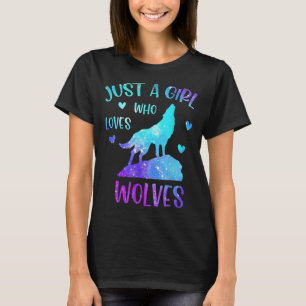 Camiseta Apenas Uma Menina Que Ama Lobos Arco-Íris Dão Para