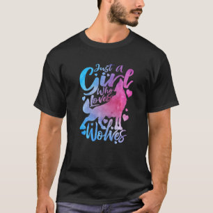 Camiseta Apenas Uma Menina Que Ama Lobos Fofo Geleia