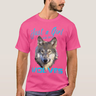 Camiseta Apenas Uma Menina Que Ama Lobos Lobos Lobos Lobo F