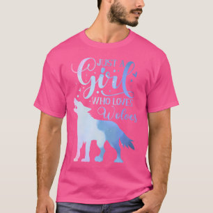 Camiseta Apenas Uma Menina Que Ama Lobos Lobos Molhados Em