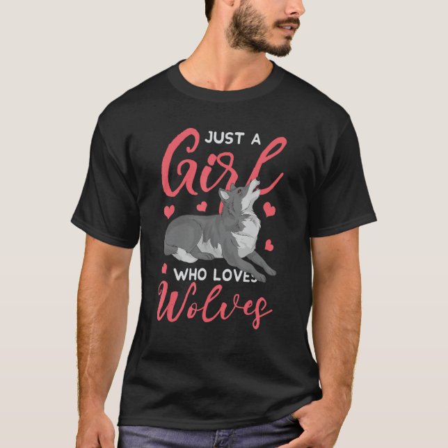 Camiseta Apenas Uma Menina Que Ama Lobos Predator Forest An (Frente)