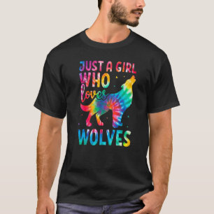 Camiseta Apenas Uma Menina Que Ama Lobos Tie Dye Bichinho