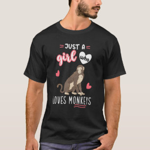 Camiseta Apenas Uma Menina Que Ama Macacos