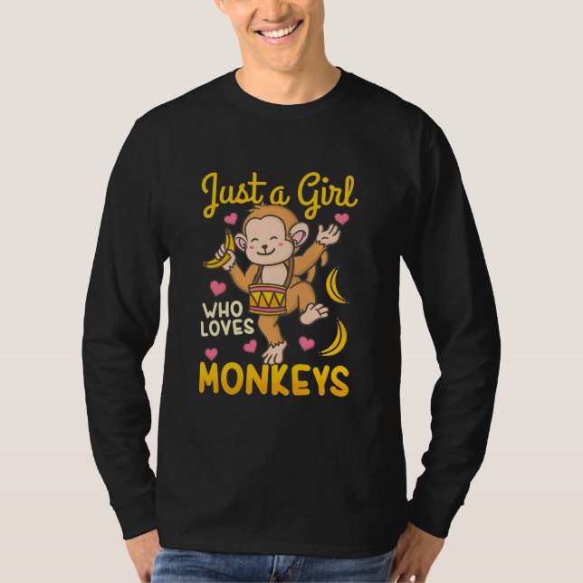 Camiseta Apenas Uma Menina Que Ama Macacos (Frente)