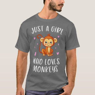Camiseta Apenas Uma Menina Que Ama Macacos Macacos Macacos