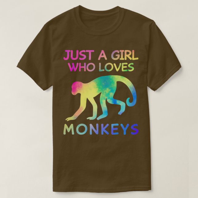 Camiseta Apenas Uma Menina Que Ama Macacos Macacos, ZooKee  (Frente do Design)