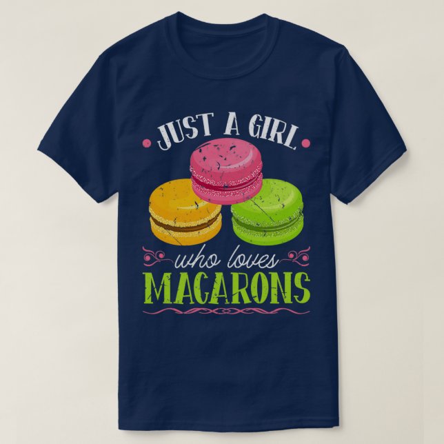 Camiseta Apenas Uma Menina Que Ama Macarons Chef De Pastela (Frente do Design)