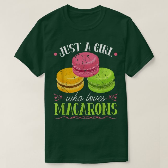 Camiseta Apenas Uma Menina Que Ama Macarons Chef De Pastela (Frente do Design)