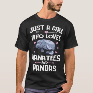 Camiseta Apenas Uma Menina Que Ama Manatins E Pandas Mulher