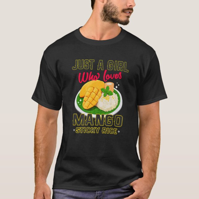 Camiseta Apenas Uma Menina Que Ama Mango Sticky Rice Desser (Frente)