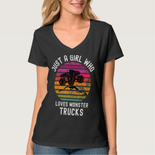 Camiseta Apenas Uma Menina Que Ama Monstros Caminhões, Garo