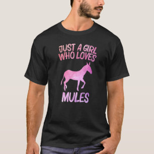 Camiseta Apenas Uma Menina Que Ama Mulas Para Mulheres Bur