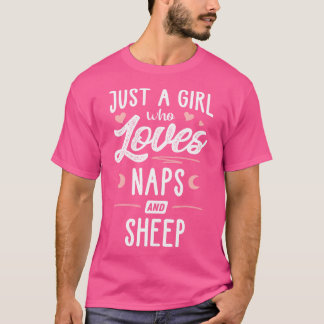 Camiseta Apenas Uma Menina Que Ama Naps E Ovelhas
