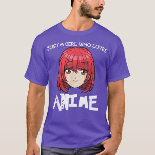 Camiseta Apenas Uma Menina Que Ama O Anime Engraçado Manga