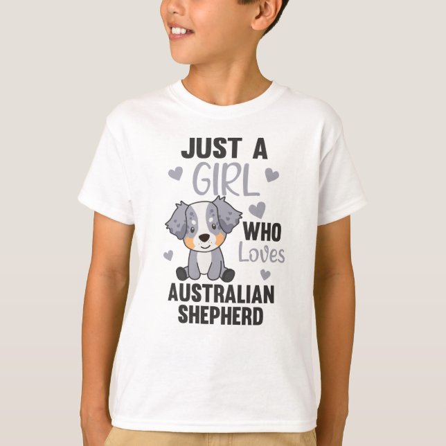 Camiseta Apenas Uma Menina Que Ama O Cachorro Australiano (Frente)