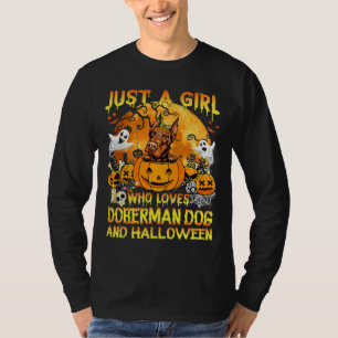 Camiseta Apenas Uma Menina Que Ama O Cachorro Doberman