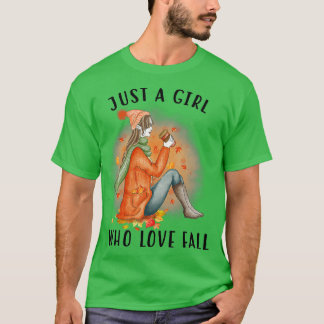 Camiseta Apenas Uma Menina Que Ama O Café Da Abóbora Na Gue