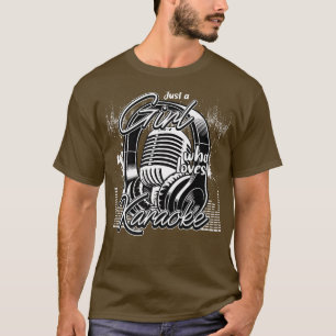 Camiseta Apenas Uma Menina Que Ama O Cantor De Música Karao