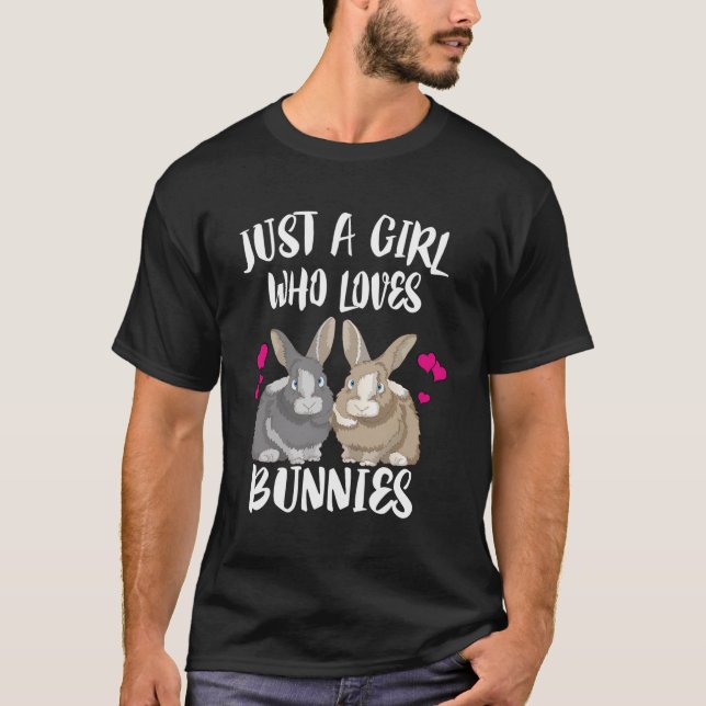 Camiseta Apenas Uma Menina Que Ama O Coelho De Bunnies (Frente)