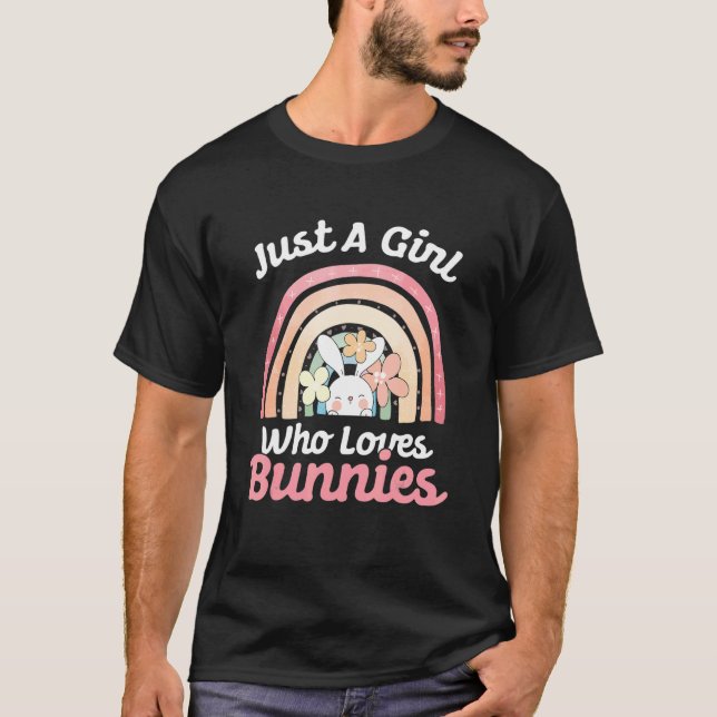 Camiseta Apenas Uma Menina Que Ama O Coelho De Bunnies (Frente)