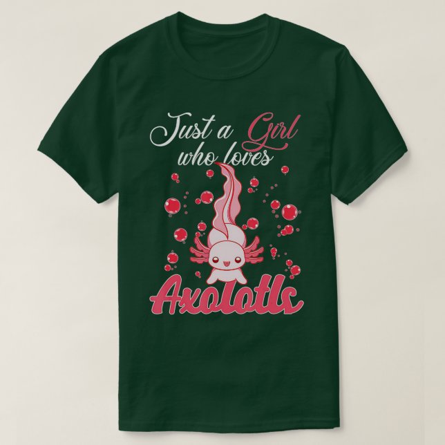 Camiseta Apenas Uma Menina Que Ama O Dom Do Axolotls Axolot (Frente do Design)