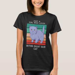 Camiseta Apenas Uma Menina Que Ama O Gato De Cabeça-De-Baix
