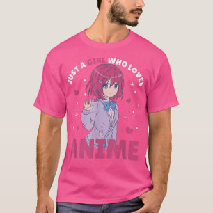 Camiseta Apenas Uma Menina Que Ama O Manga De Anime Desenha