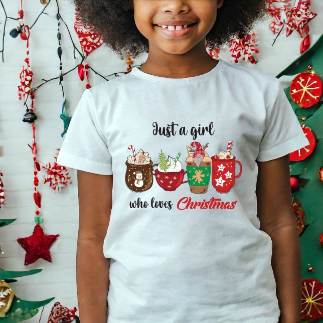 Camiseta Apenas Uma Menina Que Ama O Moderno De Natal (Criador carregado)