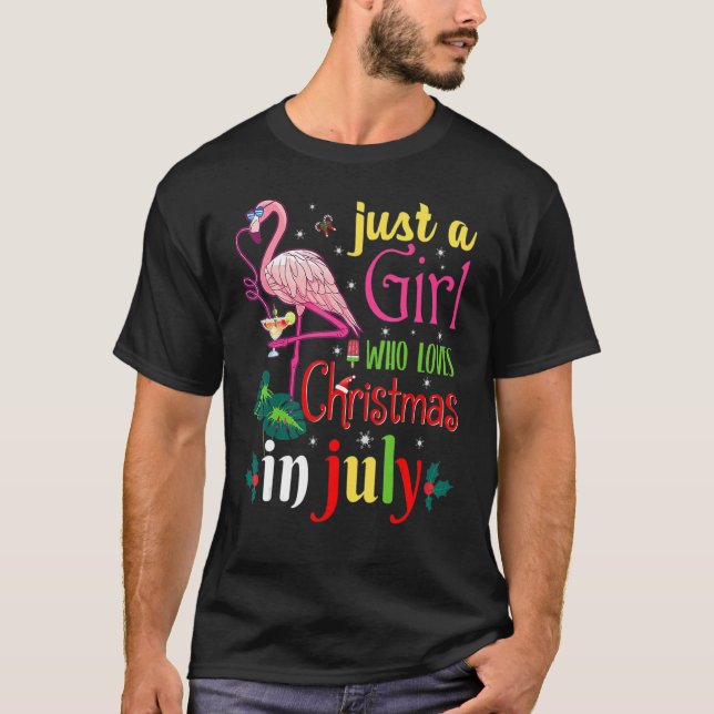 Camiseta Apenas Uma Menina Que Ama O Natal Em Julho Meninas (Frente)