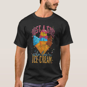 Camiseta Apenas Uma Menina Que Ama O Sorvete Cone Summer Ic