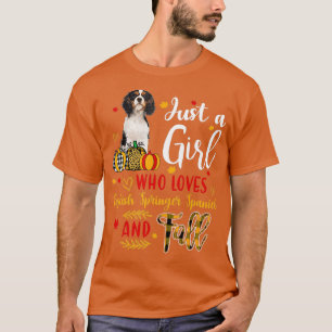 Camiseta Apenas Uma Menina Que Ama O Springer Inglês E Cai 