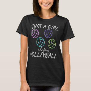 Camiseta Apenas Uma Menina Que Ama O Tema Do Esporte De Vol