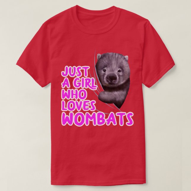 Camiseta Apenas Uma Menina Que Ama Os Mombats (Frente do Design)