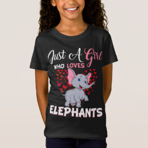 Camiseta Apenas Uma Menina Que Ama Os Presentes Dos Elefant