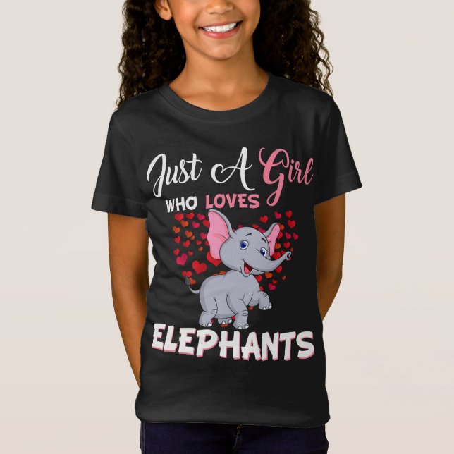 Camiseta Apenas Uma Menina Que Ama Os Presentes Dos Elefant (Frente)