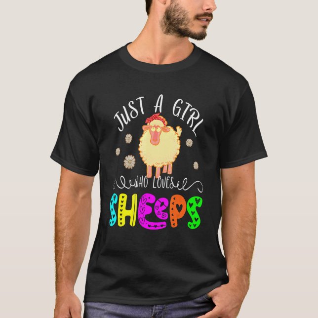 Camiseta Apenas Uma Menina Que Ama Ovelhas Arcos Florais (Frente)