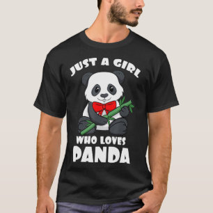 Camiseta Apenas Uma Menina Que Ama Panda Bamboo Black Patch