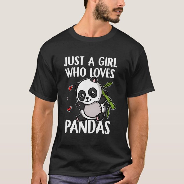 Camiseta Apenas Uma Menina Que Ama Panda Bear Panda Bela Pa (Frente)