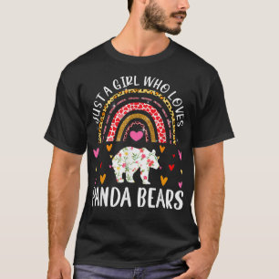 Camiseta Apenas Uma Menina Que Ama Panda Bears Rainbow Pand