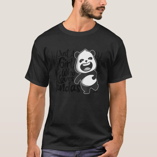 Camiseta Apenas Uma Menina Que Ama Pandas Animal Para Mulhe (Frente)
