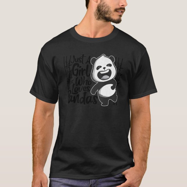 Camiseta Apenas Uma Menina Que Ama Pandas Animal Para Mulhe (Frente)