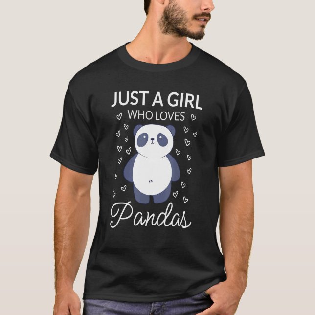 Camiseta Apenas Uma Menina Que Ama Pandas Cute Bear Girl Am (Frente)