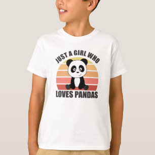 Camiseta Apenas Uma Menina Que Ama Pandas Cute Panda Vintag