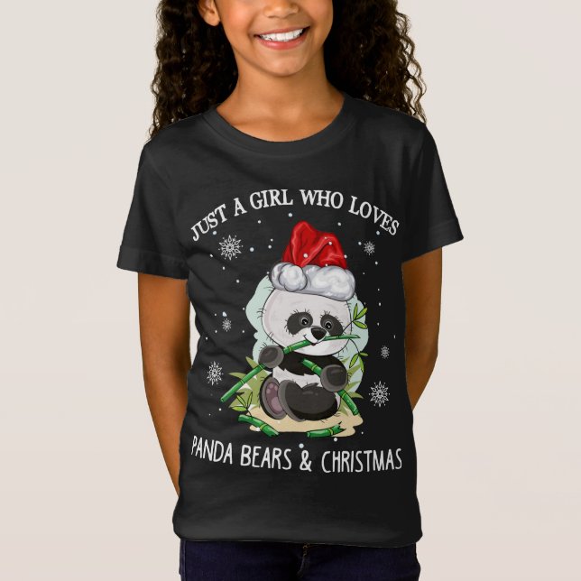Camiseta Apenas Uma Menina Que Ama Pandas E Natal (Frente)