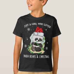 Camiseta Apenas Uma Menina Que Ama Pandas E Natal