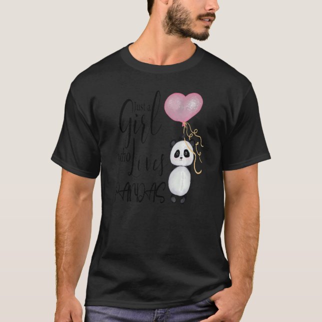 Camiseta Apenas Uma Menina Que Ama Pandas Eu Adoro Urso De  (Frente)