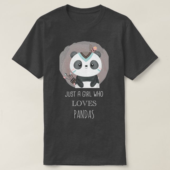 Camiseta Apenas Uma Menina Que Ama Pandas - Panda Engraçada (Frente do Design)