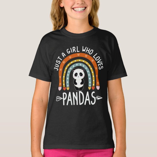 Camiseta Apenas Uma Menina Que Ama Pandas Rainbow Panda Lov (Frente)