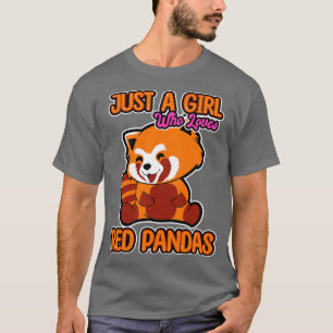 Camiseta Apenas Uma Menina Que Ama Pandas Vermelhas 1