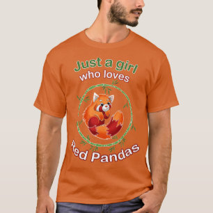 Camiseta Apenas Uma Menina Que Ama Pandas Vermelhas 2